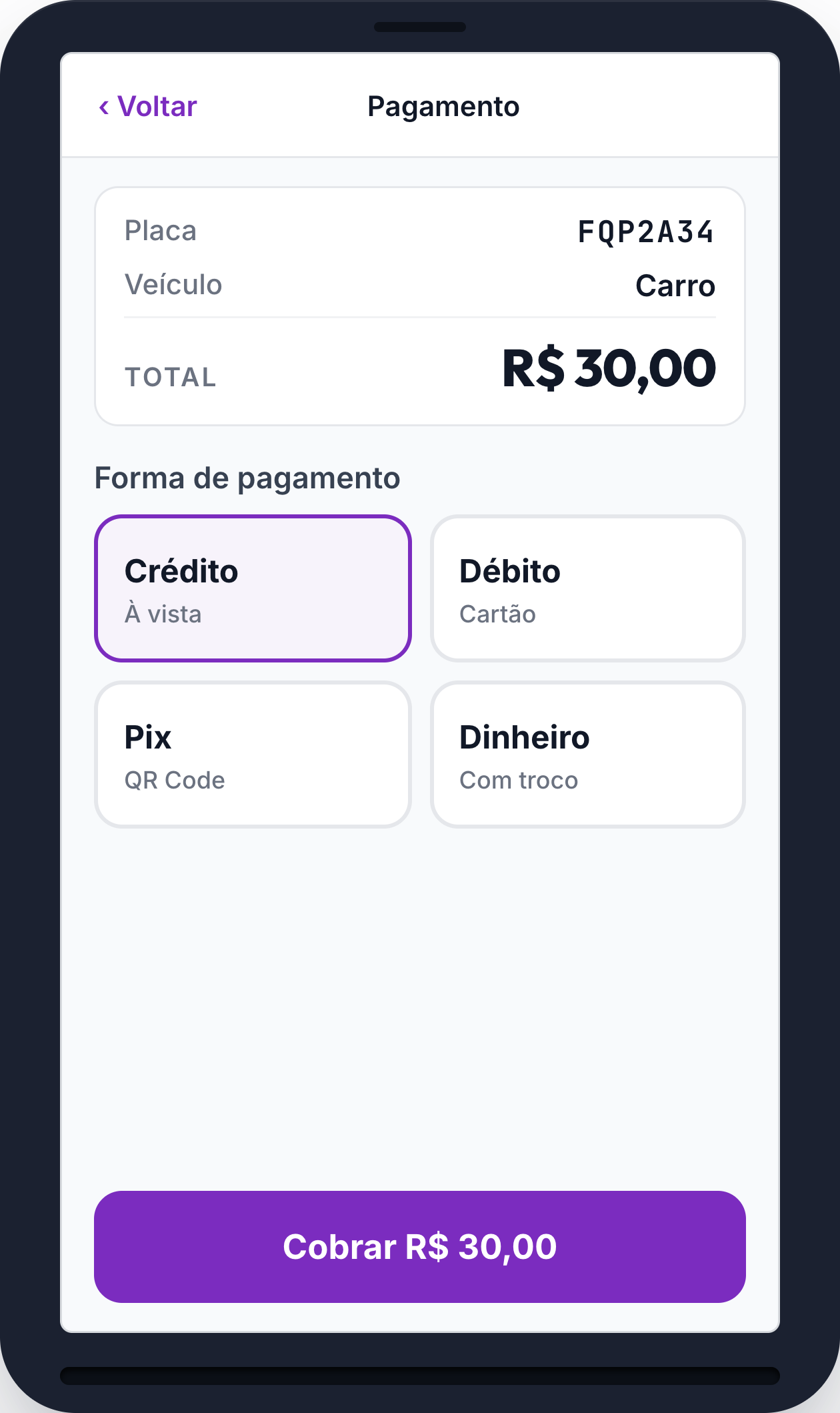 O pagamento