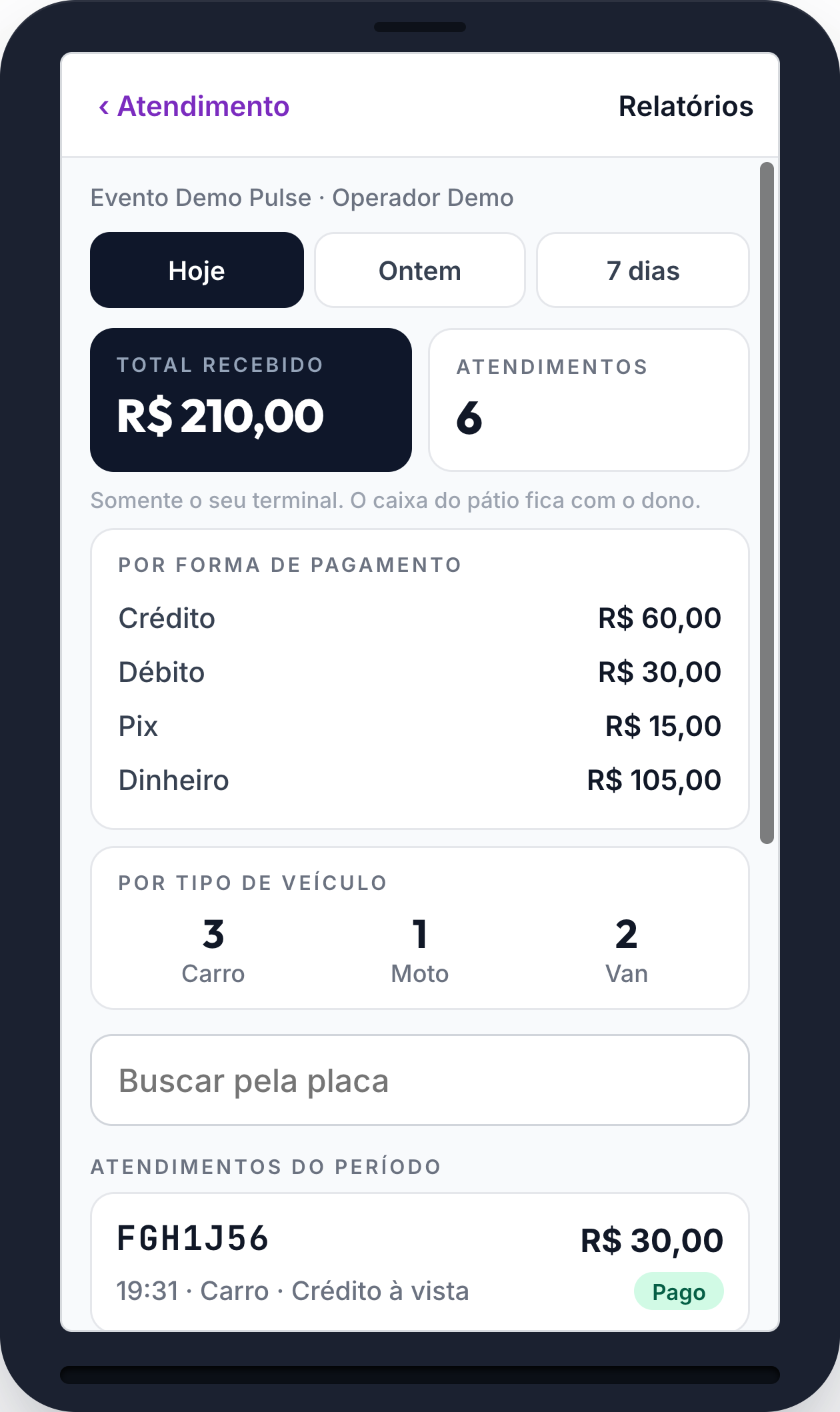 Relatório Pulse Parking